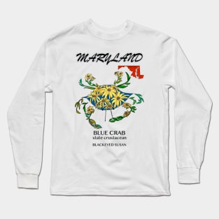 Maryland Blue Crab, Black-eyed Susan Long Sleeve T-Shirt